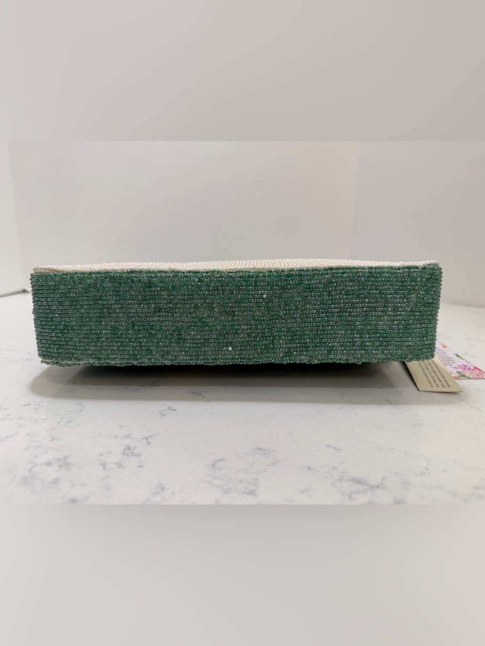 Green & Cream Embroidered Seaside Shoulder Bag - Picture 8 of 13